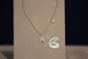 14k Yellow and White Gold "Letter" Pendant