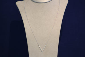 14k White Gold Diamond V Necklace (Available in 14k Yellow Gold)