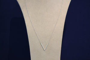 14k White Gold Diamond V Necklace (Available in 14k Yellow Gold)
