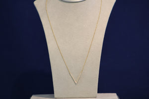 14k White Gold Diamond V Necklace (Available in 14k Yellow Gold)