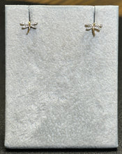 Load image into Gallery viewer, 14k Yellow Gold Diamond Dragonfly Stud Earrings
