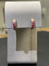 Load image into Gallery viewer, 14k Rose Gold Ruby and Pink Sapphire Confetti Earrings
