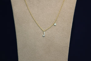 14k Yellow and White Gold "Letter" Pendant