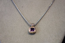 Load image into Gallery viewer, John Medeiros Nouveau Collection Amethyst Color Cushion Cut CZ Pendant
