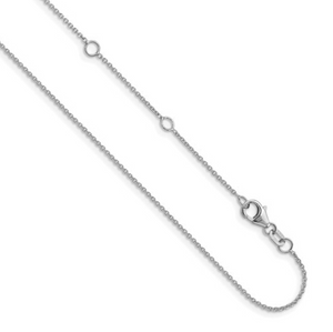 14k White Gold 1.25mm 16-18" Round Cable Chain