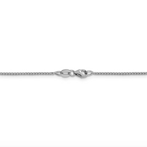 14k White Gold 0.95mm 18" Diamond Cut Open Franco Chain