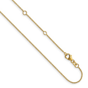 14k Yellow Gold 1.25mm 16-18" Round Cable Chain