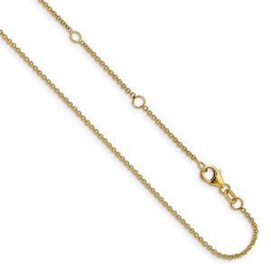 14k Yellow Gold 1.40mm 16-18" Round Cable Chain