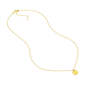 14k Yellow Gold 18" Mini Baseball Necklace.