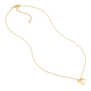 14k Yellow Gold 18" Heart Anchor and Cross Charm Necklace.