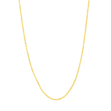 Load image into Gallery viewer, 14k Yellow Gold 22&quot; 1.05 mm Adjustable Diamond Cut Open Cable Chain.
