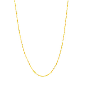 14k Yellow Gold 22" 1.05 mm Adjustable Diamond Cut Open Cable Chain.