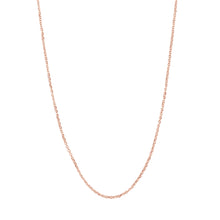 Load image into Gallery viewer, 14k Rose Gold 22&quot; 1.05 mm Adjustable Diamond Cut Open Cable Chain.

