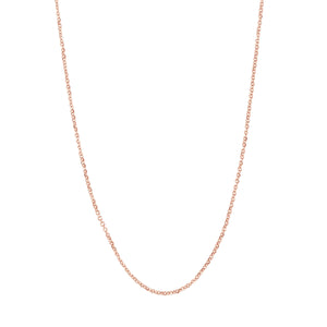 14k Rose Gold 22" 1.05 mm Adjustable Diamond Cut Open Cable Chain.