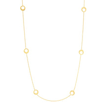 Load image into Gallery viewer, 14k Yellow Gold 18&quot; Half Open Circle Station Necklace.
