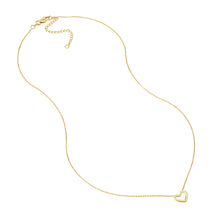 Load image into Gallery viewer, 14k Yellow Gold 18&quot; Mini Open Heart Necklace.

