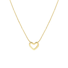 Load image into Gallery viewer, 14k Yellow Gold 18&quot; Mini Open Heart Necklace.

