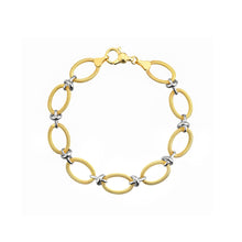 Load image into Gallery viewer, 14k Yellow Gold and White Gold 8&quot; Oval Link Fancy Bracelet.
