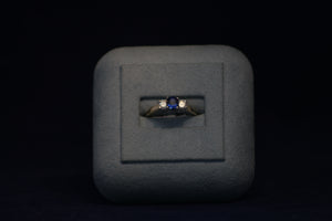 14k Yellow and White Gold Sapphire and Diamond Ring