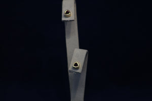14k Yellow Gold Trillion Cut Garnet earrings