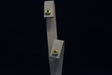 Load image into Gallery viewer, 14k Yellow Gold Trillion Cut Peridot Earrings
