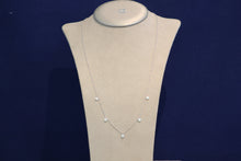 Load image into Gallery viewer, 14k White Gold 5 Diamond Bezel Set Fancy Drop Necklace
