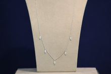 Load image into Gallery viewer, 14k White Gold 5 Diamond Fancy Droplet Necklace
