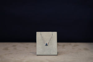 14k White Gold Blue Ombre and Diamond Pendant