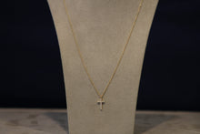 Load image into Gallery viewer, 14k Yellow Gold Cross Pendant on a 16&quot; Chain with 2&quot; Extender
