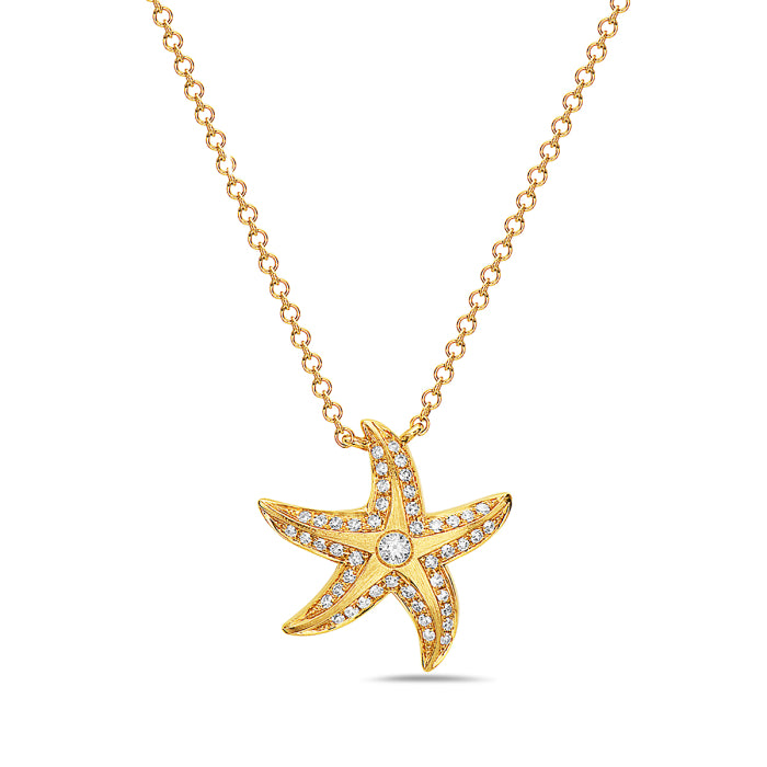 Diamond starfish pendant Clearance