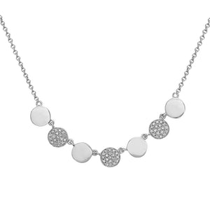 14k White Gold Diamond Multi Circle Necklace