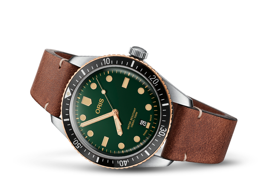 Oris Stainless Steel and Bronze Divers Sixty Five Watch 40 mm