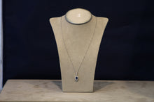 Load image into Gallery viewer, 14k White Gold Oval Sapphire and Diamond Halo Pendant
