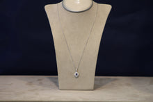 Load image into Gallery viewer, 14k White Gold Oval Sapphire and Diamond Pendant
