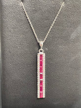 Load image into Gallery viewer, One Ladies 14k White Gold Diamond and Ruby Necklace
