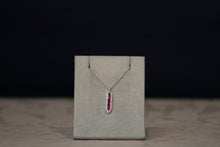 Load image into Gallery viewer, 14k White Gold Ruby and Diamond Elongated Hexagon Drop Pendant

