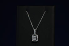 Load image into Gallery viewer, 18k White Gold Rectangular Cluster Diamond Pendant
