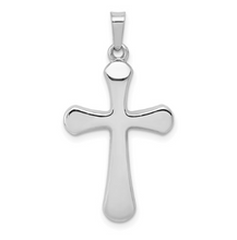 Load image into Gallery viewer, 14k White Gold Polished Rounded Cross Pendant
