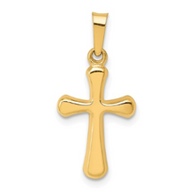Load image into Gallery viewer, 14k Yellow Gold Polished Rounded Cross Pendant
