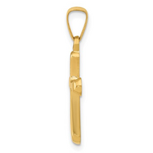 Load image into Gallery viewer, 14k Yellow Gold Polished Rounded Cross Pendant
