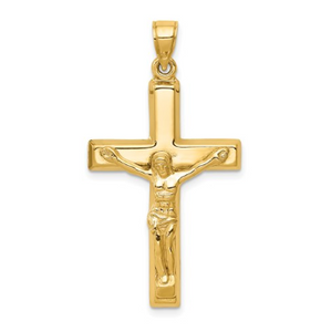 14k Yellow Gold Polished Crucifix