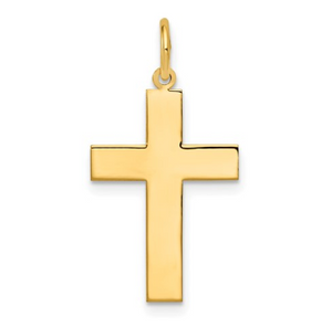14k Yellow Gold Flat Polished Cross Flat Polished