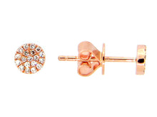 Load image into Gallery viewer, 14k Rose Gold Round Diamond Earrings
