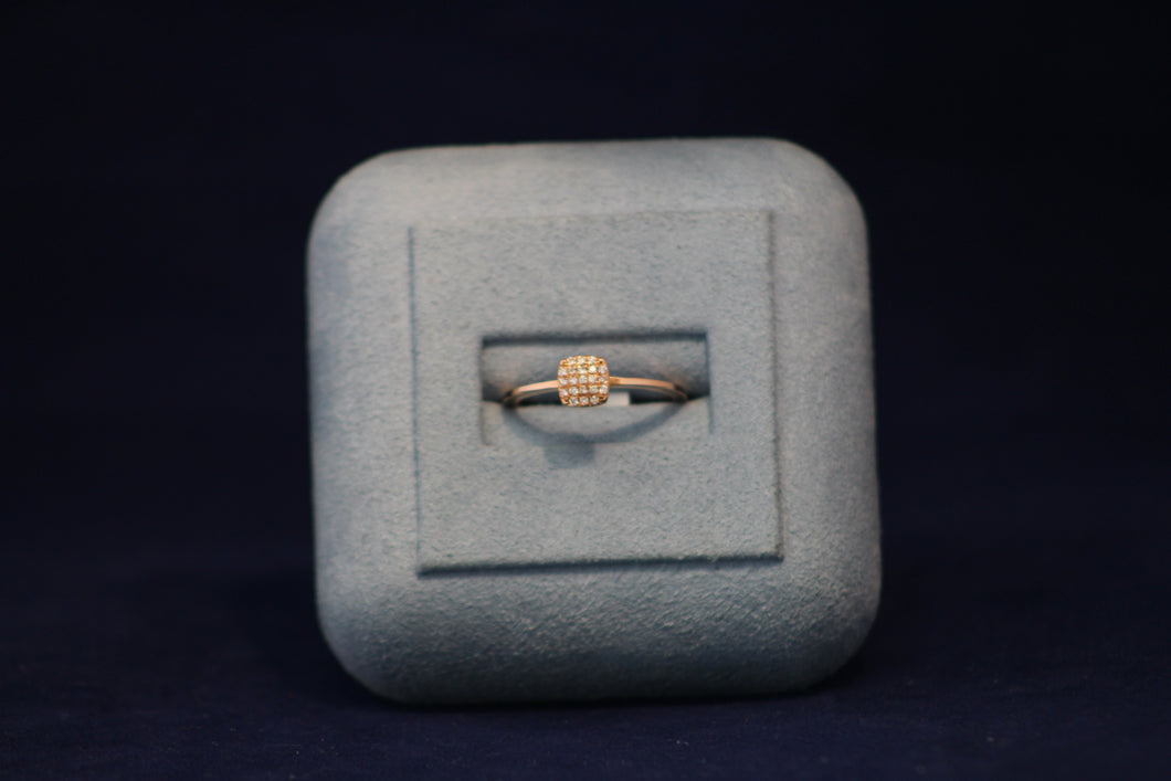 14k Rose Gold Square Diamond Ring