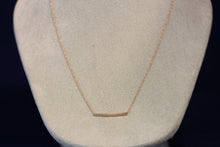 Load image into Gallery viewer, 14k Rose Gold Diamond Bar Necklace
