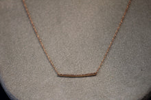 Load image into Gallery viewer, 14k Rose Gold Diamond Bar Necklace
