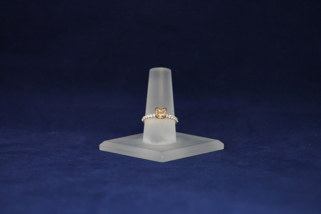 14k Rose Gold Diamond Engagment Ring Lotus Style Remount