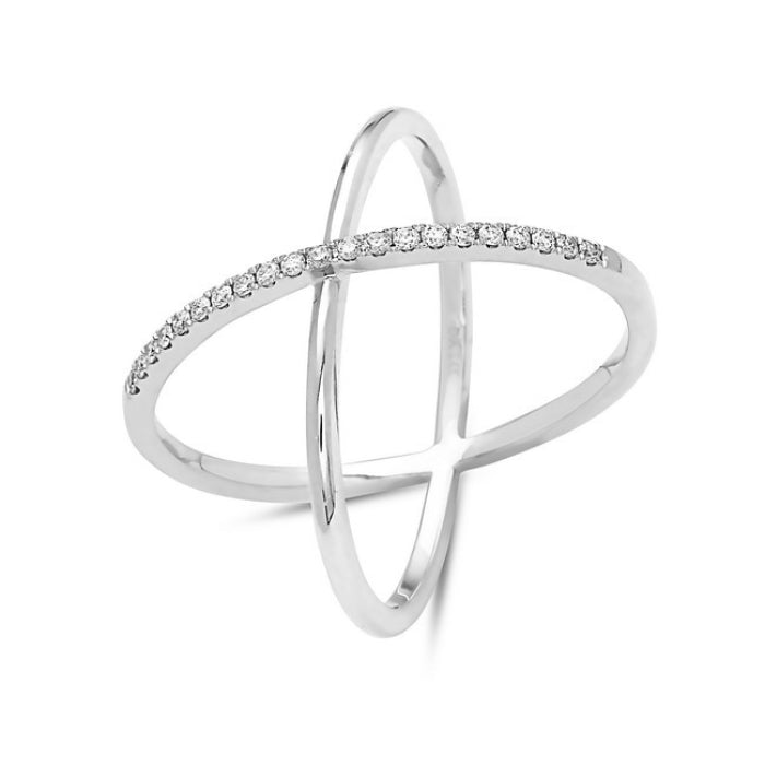 14k White Gold Twisted 