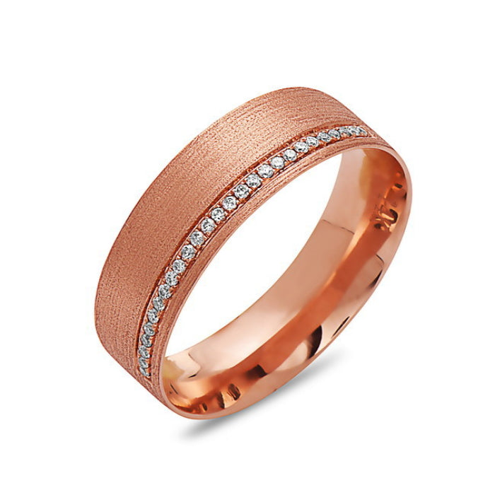 One Ladies 14k Rose Gold Diamond Ring