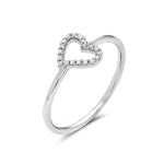 14k White Gold Heart Shaped Diamond Ring